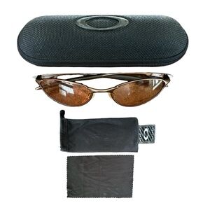 OAKLEY TEASPOON Sunglasses w/ Case & Cloth Bronze Frame Persimmon Iridium Lenses